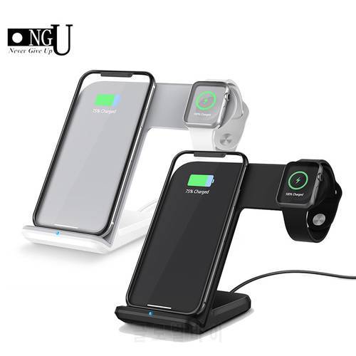 2 In 1 Qi Wireless Charger For iPhone XS Max XR X 8 Plus for Apple Watch 2 3 4 10W Fast Charging For Samsung S9 S8 Note 9 Holder