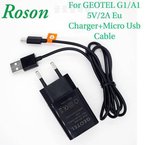 Roson for Original GEOTEL Charger 5V/2A Eu Wall Adapter 100CM Micro USB Cable is Suitable for GEOTEL/ g1/a1