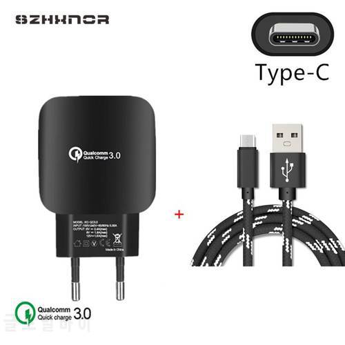 5V/9V/12V USB Type C QC3.0 Fast Quick Charge Charger USB USB-C for Galaxy S8/s9/plus/a3/a5 2017/Xiaomi Mi8/mi6/Umi Super/lg G5