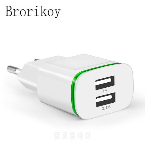 USB Charger for iPhone iPad Samsung Adapter 5V/2.1A Travel Universal EU Plug Wall Mobile Phone Chargers Fast Charging Device