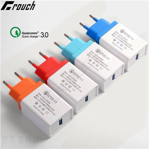 Quick Charge 3.0 Fast USB Charger Mobile Phone Charger 18W EU Plug For Samsung Galaxy S8 S7 S6 xiaomi mi8 Wall Travel Adapter