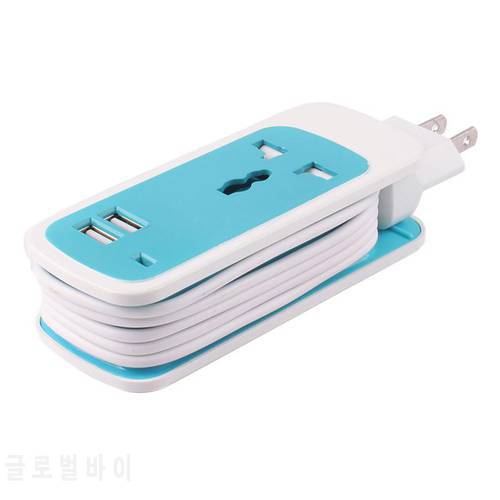 Go2linK 3 in 1 USB Wall Socket with 2 USB Ports Travel Home Charger Adapter LED EU/US/ UK Powercube Power Strip Adaptor