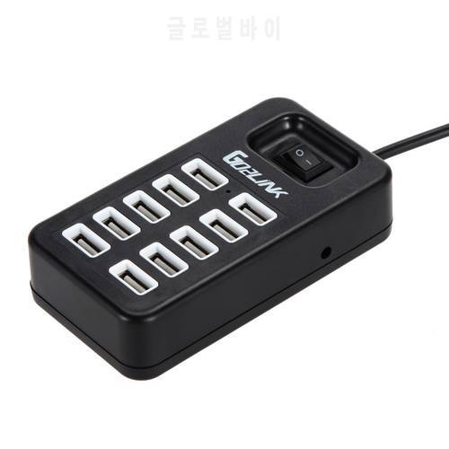 Go2linK Multi 10 Ports USB 2.0 USB Charger On/Off Switch Portable USB Splitter Peripherals Accessories For Computer/phone