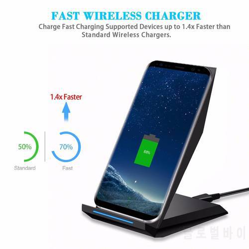 Qi Wireless Charger 2-Coils Fast Wireless Charger Charging Pad Foldable Stand Charger for Samsung Galaxy S7 S8 For iphone 8 X