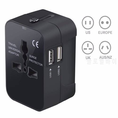 LYBALL Travel Adapter Worldwide Power Converters Universal Wall Charger with Dual USB Ports US EU UK AU plug for Samsung iphone