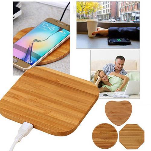 Wood Wireless Charger Bamboo Qi Wireless Charging Pad for iPhone 8/11 pro/X/12 mini Samsung Galaxy Note 8/S820/S8 Plus Devices