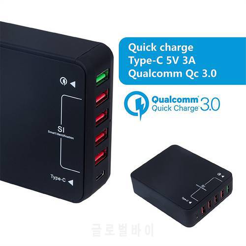 4 Port USB Type-C Travel Universal Desktop Charger Adapter QC 3.0 Quick Charging For iPhone 6 7 Plus 5 Samsung S6 S7 Edge