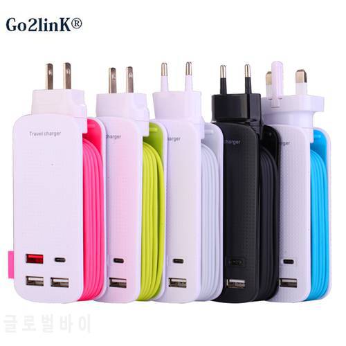 QC 3.0 Quick Charger 3.0 50W 9V 4 Ports USB Quick Charger With Type C port for Samsung S9 S8 S7 Edge Note5 LG G5 Nexus 6 iPhone