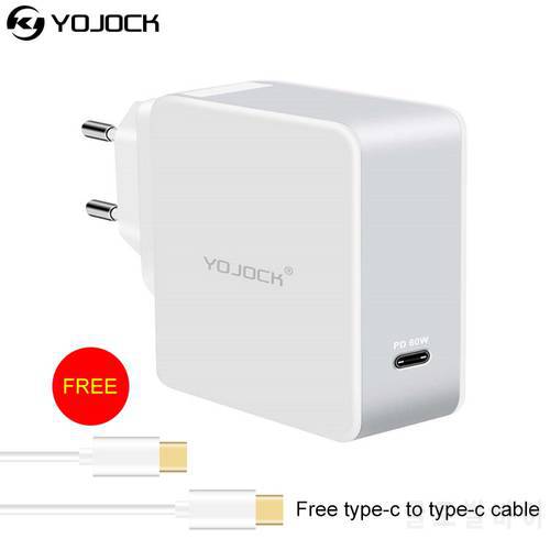 Yojock 60W Type-C PD Charger Power Delivery Quick Wall Charger for New Macbook Pro 12
