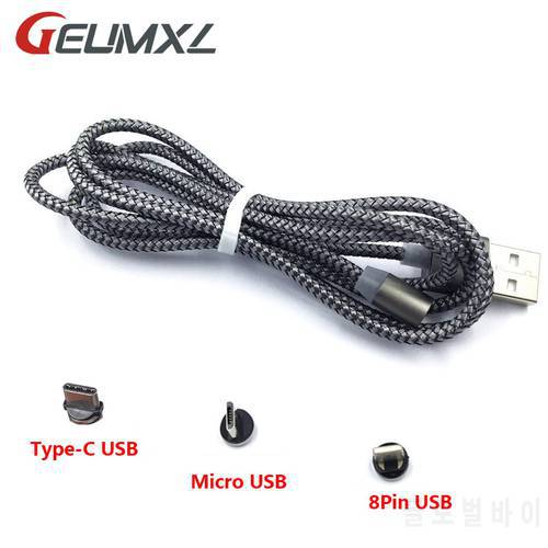 GEUMXL Magnet Fast Charging Cable Nylon Braided Magnectic 8 Pin / Micro / Type-C USB Cable Data Charger Cable for iPhone