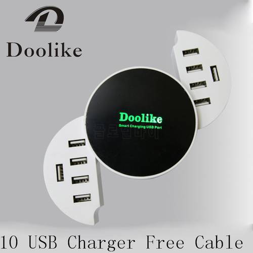 10 USB Ports Charger Multi USB Charger EU US UK Plug Portable Universal Charger for Samsung For Iphone6 5 Tablet Home School