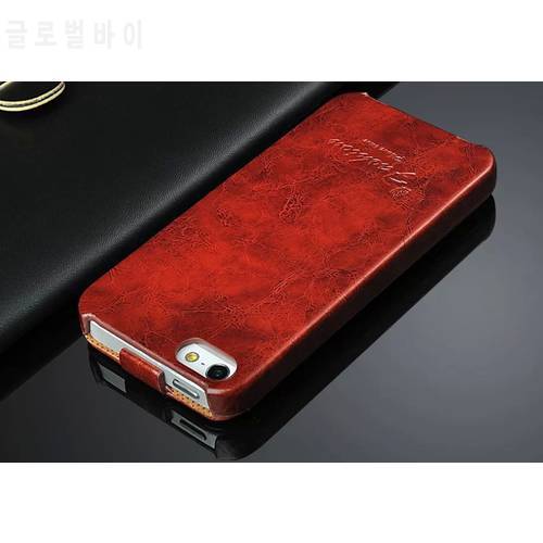 Buffed Sheepskin Vertical Flip Genuine Leather Cover Case for Apple iPhone 5 5S SE 6 6S High Quality Simplicity Brand Original