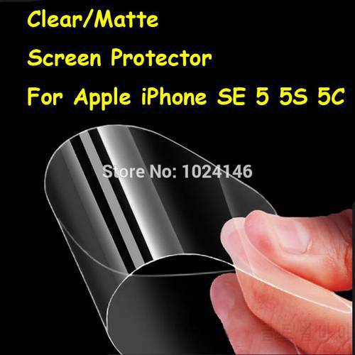 New HD Clear / Anti-Glare Matte Screen Protector For Apple iPhone SE 5 5S Protective Film Guard With Cleaning Cloth