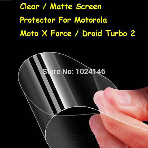 HD Clear / Anti-Glare Matte Screen Protector For Motorola Moto X Force / Droid Turbo 2 Protective Film Guard With Cleaning Cloth
