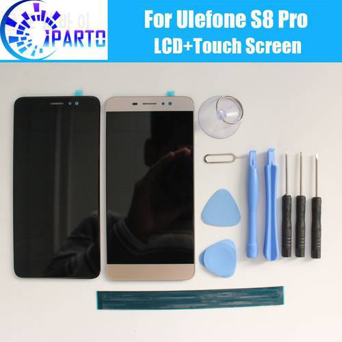 Ulefone S8 Pro LCD Display+Touch Screen 100% Original LCD Digitizer Glass Panel Replacement For Ulefone S8 Pro +tool+adhesive