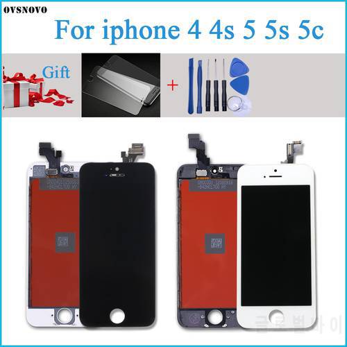 No Dead Pixel LCD Display For iPhone 5 screen and Touch Digitizer Assembly Replacement with gifts Black White AAA free shippin