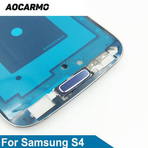 Aocarmo Blue/White Main Key Home Button For Samsung Galaxy S4