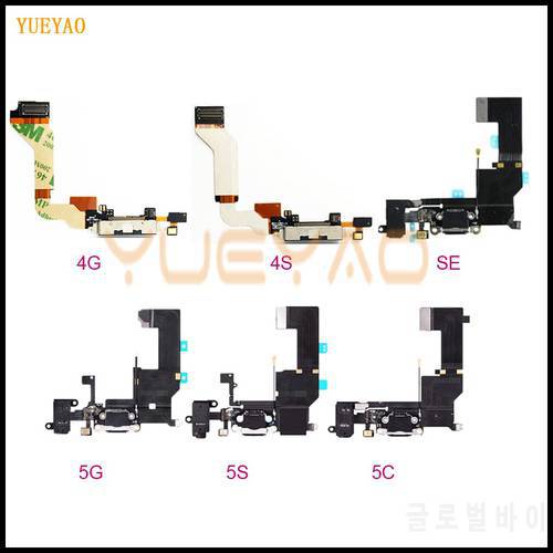 Charging Flex Cable For iPhone 4 4S 5 5S SE USB Charger Port Dock Connector With Mic Flex Cable, 4 4S 5 5S SE Charging Flex