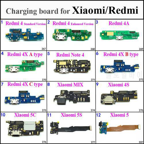 2pcs For Xiaomi 4S 5S 5C 5 Mix Redmi 4 4A 4X Note 4 Note 4X Micro USB Charging Port Dock Connector Flex Cable Microphone Board