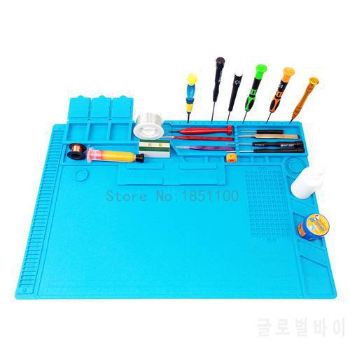 S-170 48x31.8cm Heat Insulation Silicone Pad Desk Mat Maintenance Platform For BGA Soldering Repair Station With Magnetic Sectio