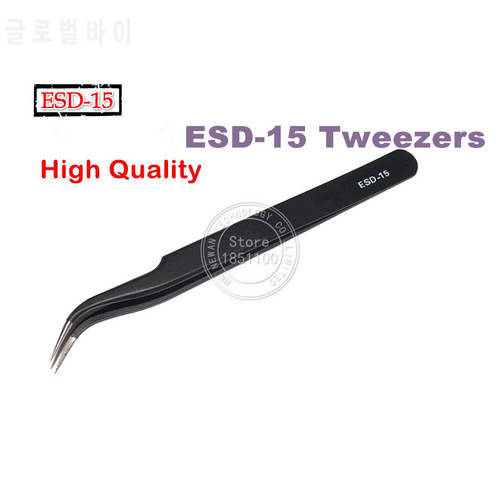 1pcs ESD 15 ESD-15 BGA Safe Anti-Static Tools Tweezers Highly Commend Repairing Maintenance Tools