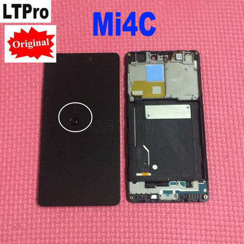 100% Original New Tested Working LCD Display Touch Screen Digitizer Assembly with Frame For Xiaomi Mi4c Mi 4c M4c Sensor parts