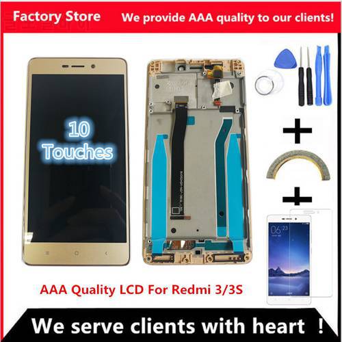 5.0 Inch AAA Quality LCD For Xiaomi Redmi 3 Lcd Display Screen Replacement For Redmi 3 3S LCD Digiziter Aseembly