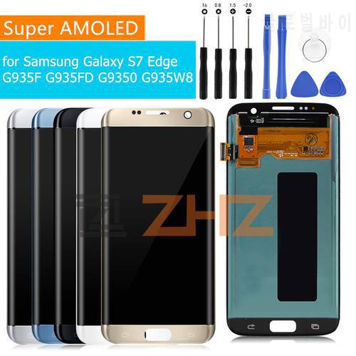 For SAMSUNG GALAXY S7 edge lcd display Touch Screen Digitizer assembly LCD digitizer G935 G935F with frame repair parts