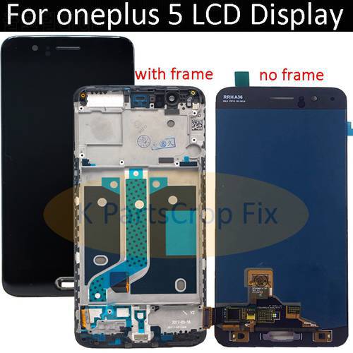 5.5&39&39100% Tested Oneplus 5 LCD Display Screen Touch Panel Complete Assembly Oneplus 5 A5000 Five LCD Digitizer Display+ Frame