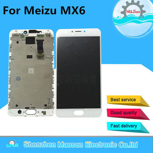 5.5&39&39 Original Tested M&Sen For Meizu MX6 LCD Screen Display With Frame+Touch Screen Panel Digitizer For Meizu MX6 Display Frame