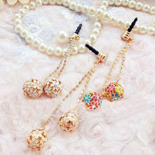 Color Oil Embroidered Ball Design Anti Dust Plug For Iphone6 6s For Samsung S6 For Xiaomi And All 3.5mm Earphone Jack Plug