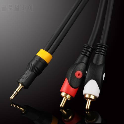 WinAqum Aux Audio 3.5mm Stereo Male Plug to 2 RCA Jack Y Splitter Cable For PC MP3 Smart Phone WT-322