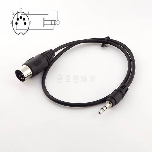 1pc Din 5 Pin Din MIDI Male Plug To 3.5mm Male Stereo Jack Audio Cable 50cm 0.5m/1.5m/3m