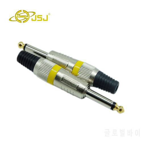 Mono Large Two-pin Jack 6.35mm, Gold-plated Blue Ring Audio Connector 6.35 Mm Plug