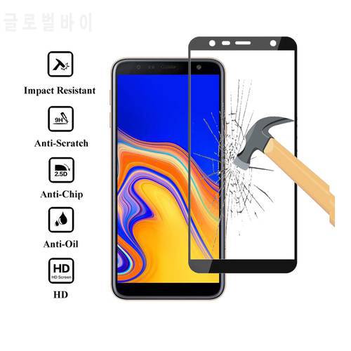 For Samsung Galaxy J4 Plus / J4 2018 Full Coverage Tempered Glass Phone Screen Protector Protective Guard Film