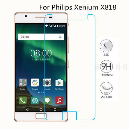 1PC 2PC Tempered Glass For Philips Xenium X818 Protective Glass Cover For Philips Xenium X818 Screen protector Mobile Phone Film