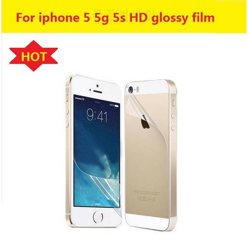 On sale1pair (front+back) HD clear glossy film For iphone 4 4G 4S 5 5g 5s 6 6s 7 8 plus X XS XR XS MAX screen protector film