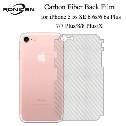 5Pcs iPhone 6 6s 7 8 Plus 5s Full Cover 3D Anti-fingerprint Carbon Fiber Back Screen Protector Film For iPhone X XR XS 11Pro Max