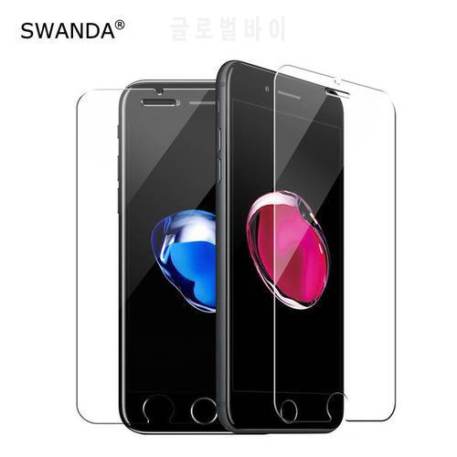 SWANDA 9H 2.5D Anti-Explosion Tempered Glass for iphone 6 7 plus arc Film Screen Protector for iphone11 x xr Oleophobic Coating