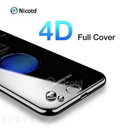 Nicotd 4D (New 3D) Full Cover Temepred Glass For iPhone 8 7 6 6s Plus Nano Coated Anti-Shock Screen Protector For iPhone X 10