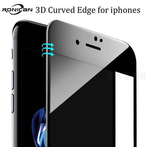 For iPhone X 6 6S 7 8 Plus Phone Screen Protector Film 9H Glossy 3D Curved Carbon Fiber Soft Edge Tempered Glass For iPhone XS