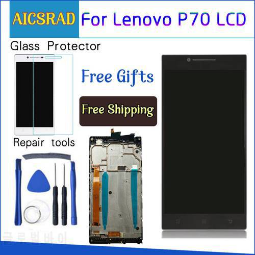 AICSRAD 5.0&39&39 LCD For LENOVO P70 Display Touch Screen with Frame Replacement for Lenovo P70 LCD Display P70-A P70A Black Whtie