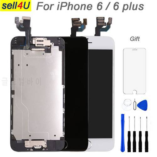 Full set screen For iPhone 6 6G 6 plus Screen LCD Replacement Display ,complete With Home Button Front Camera Speaker