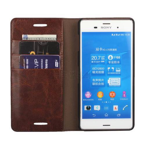Deluxe Wallet Case For Sony Xperia Z3 D6603 D6633 D6653 premium leather Case For Sony Z3 Flip Cover Bags