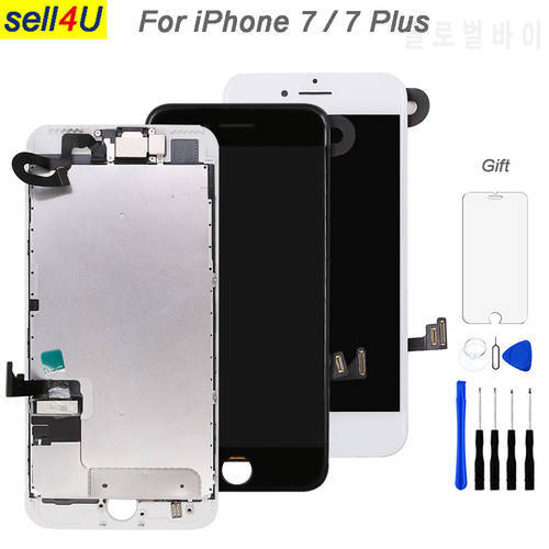 Full parts For iPhone 7 7G 7 plus LCD screen,with front camera earpiece speaker back plate Display Touch Screen Replacement