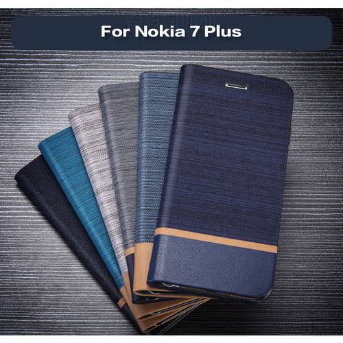 Pu Leather Phone Case For Nokia 7 Plus Flip Book Case For Nokia 7 Plus Business Wallet Card Slot Case Soft Silicone Back Cover