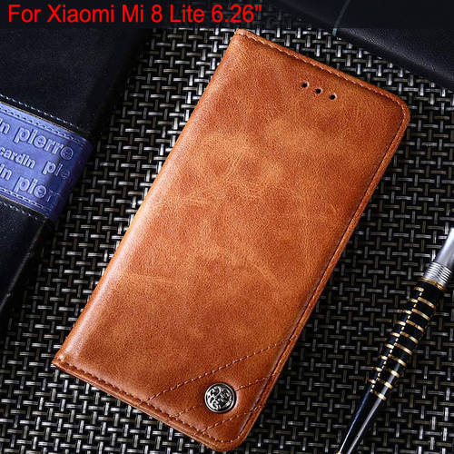 phone case for xiaomi mi 8 mi8 lite se funda Leather Flip cover with Stand for xiaomi mi 8 lite case coque Without magnets capa