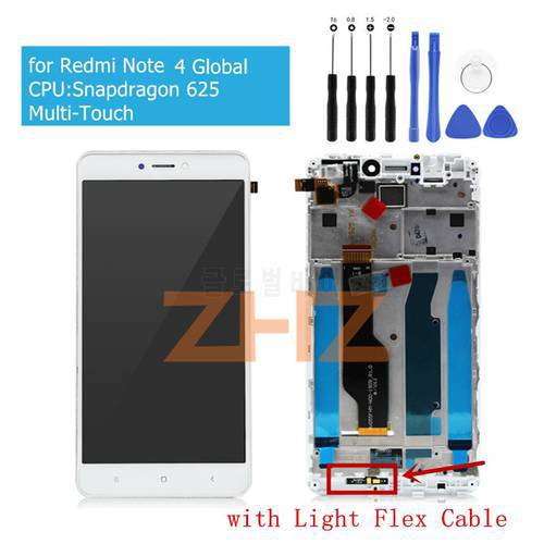 for Xiaomi Redmi Note 4 Global version LCD Touch Screen Digitizer Assembly +Frame for redmi note 4x snapdragon 625 Repair Parts