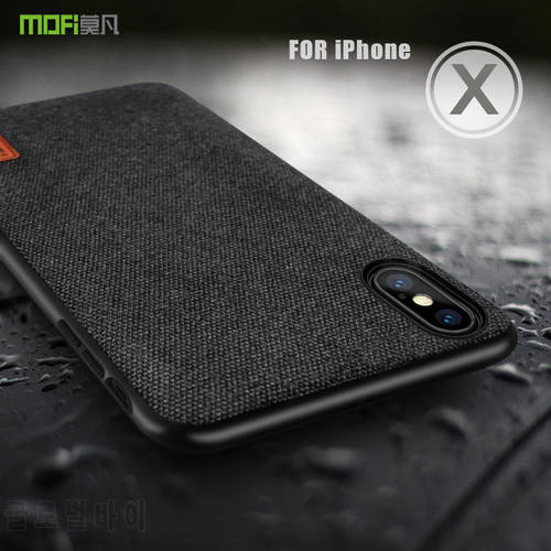 For iPhone X Case Cover MOFi For iPhone X Hard PC Back Cover Case For IP X Soft TPU edge Apple X Full Cover Fabrics Case 5.8&39&39