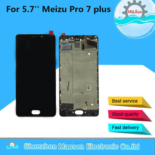 5.7&39&39Original M&Sen Super Amoled For Meizu Pro 7 Plus M793H LCD Display Screen+Touch Panel Digitizer With Frame For Pro7 Plus